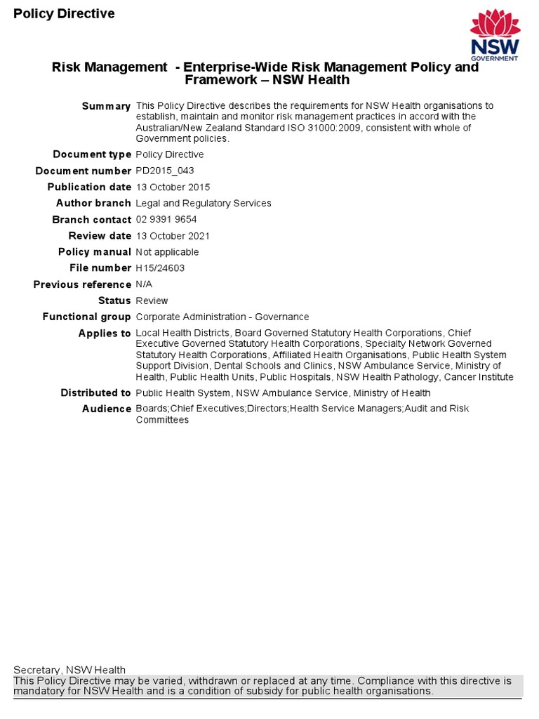 PD2015 043 | PDF | Risk | Risk Management
