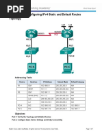 Week 6 Lab - Configuring IPv4 Static and Default Routes