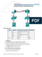 Week 7 Lab – Configuring IPv6 Static and Default Routes