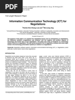 Information Communication Technology (ICT) For Negotiations: Full Length Research Paper