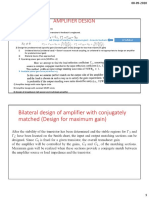 Amplifier Design: Bilateral Design of Amplifier With Conjugately Matched (Design For Maximum Gain)