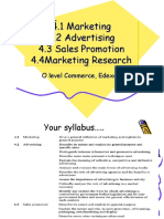 4.1 Marketing 4.2 Advertising 4.3 Sales Promotion 4.4marketing Research 4.1 Marketing 4.2 Advertising 4.3 Sales Promotion 4.4marketing Research