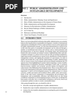 Unit 2 Public Administration and Sustainable Development: Structure