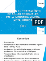 Gestion en Tratamiento de Aguas Residuales en La Industria Minero Metalurgica