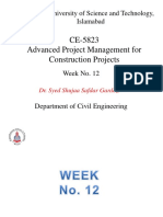 CE-5823 Advanced Project Management For Construction Projects