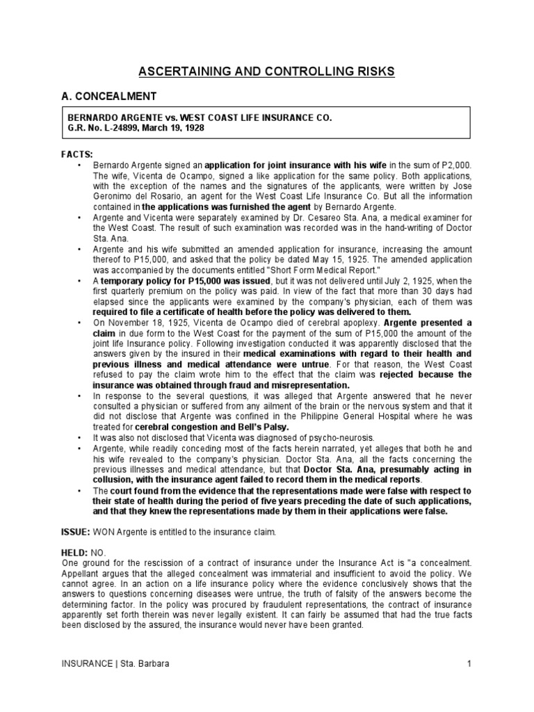 Ascertaining and Controlling Risks | PDF | Insurance | Life Insurance