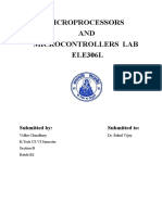 Microprocessors AND Microcontrollers Lab ELE306L: Submitted By: Submitted To