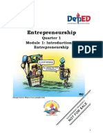 Entrepreneurship: Quarter 1 Module 1: Introduction To Entrepreneurship