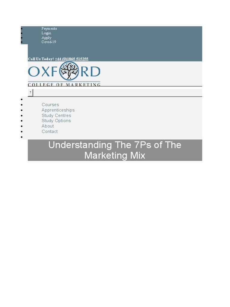 Understanding the 7Ps of Marketing Mix | PDF | Marketing | Prices