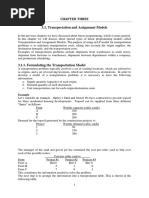 Chapter Three 3.1. Transportation and Assignment Models: Example