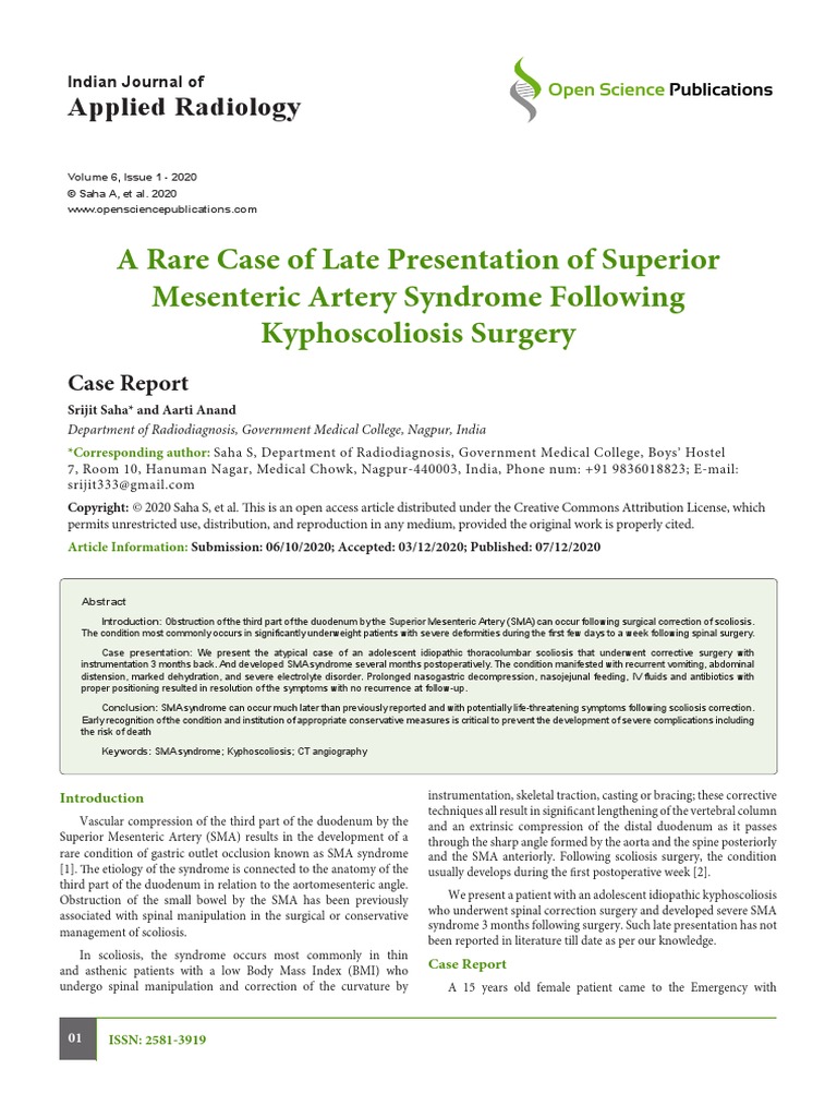 Sma Syndrome Paper | PDF | Clinical Medicine | Medical Specialties