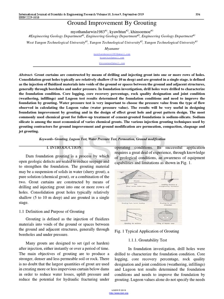 Ijser: Ground Improvement by Grouting | PDF | Soil Mechanics | Deep ...