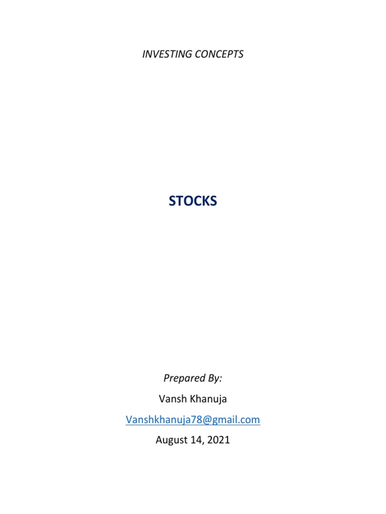 Stocks Overview PDF Stocks Investing