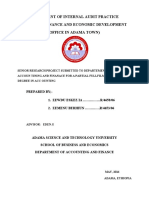 Assessment of Internal Audit Practice (A Case of Finance and Economic Development Office in Adama Town)