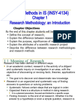 Research Methods in IS (INSY-4134) : Research Methodology: An Introduction