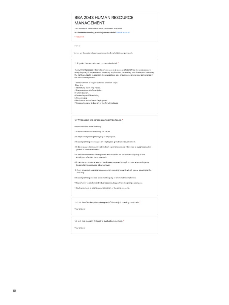 BBA Human Resource Management Insights | PDF | Recruitment | Employment
