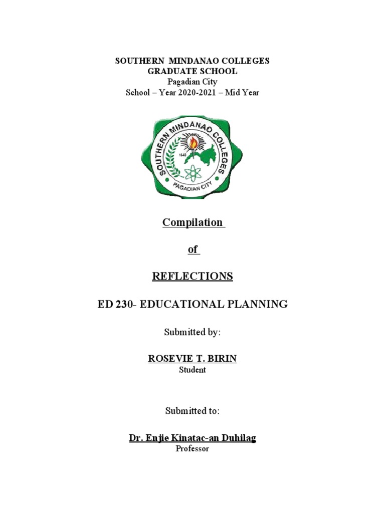 Reflections on Educational Planning | PDF | System | Goal