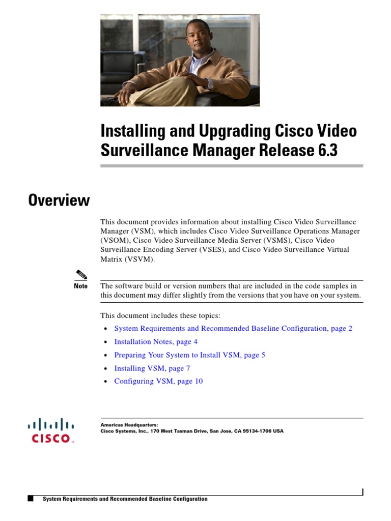 Installing and Upgrading Cisco Video Surveillance Manager (VSM) Release