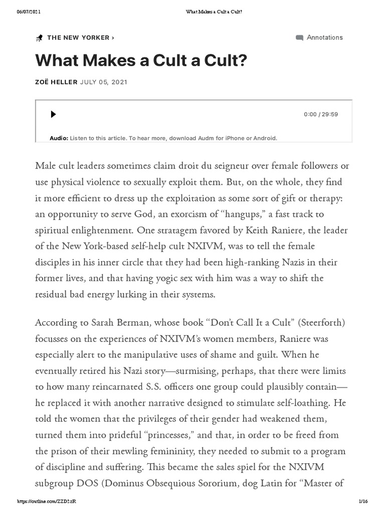 What Makes A Cult A Cult | PDF