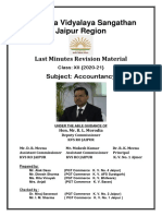 Kendriya Vidyalaya Sangathan Jaipur Region: Last Minutes Revision Material Subject: Accountancy