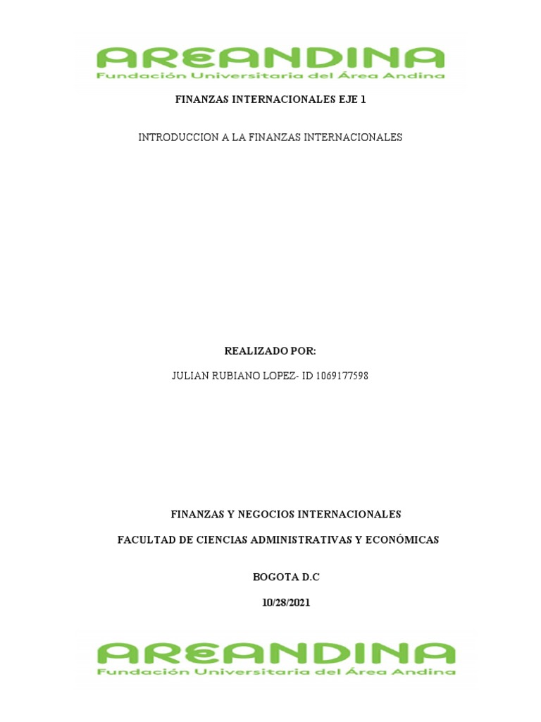 Introducción a las Finanzas Internacionales | PDF | Tipo de cambio ...
