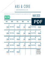 Abs & Core Workout Calendar - Mar 2020