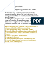 The Aims of Health Psychology