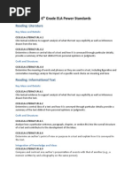 6th Grade ELA Power Standards