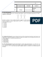 Prova de Física sobre Eletricidade e Processos de Eletrização