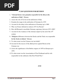 s6 Revision Questions History Paper 3
