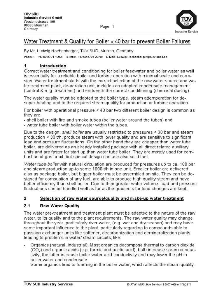 Boiler Water Treatment Guide | PDF | Boiler | Sodium Hydroxide
