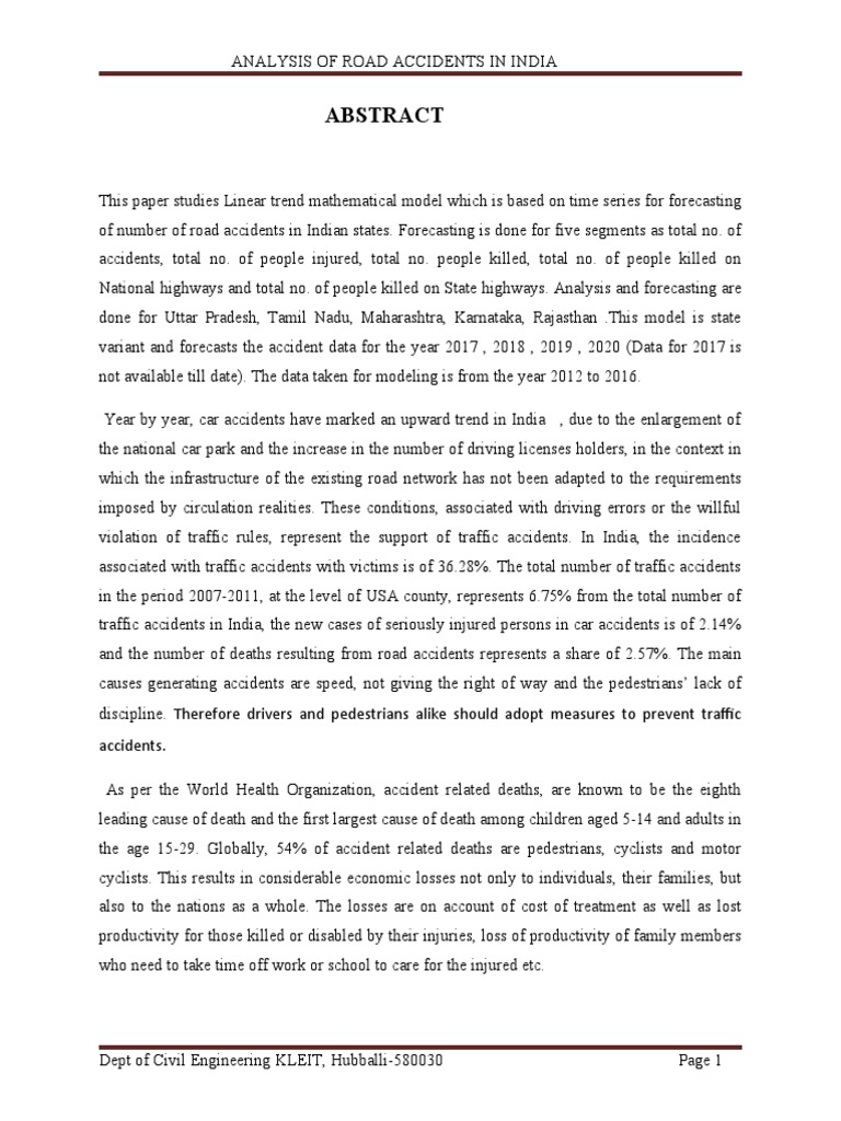 Road Accident Trends in India Analysis | PDF | Traffic Collision | Traffic