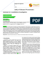 Multidimensional nature of Cebuano pronouns explored qualitatively