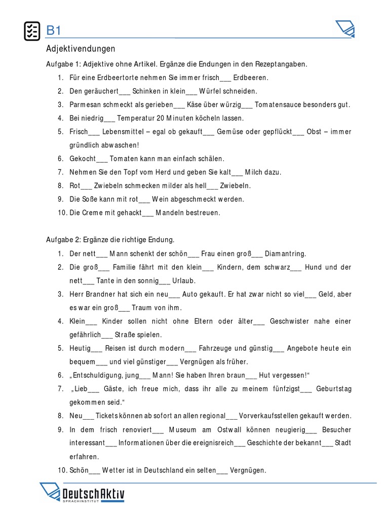 b1 Uebungen 01 | PDF