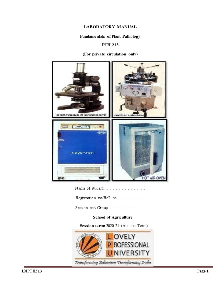 Plant Pathology Laboratory Manual | PDF | Agarose Gel Electrophoresis ...