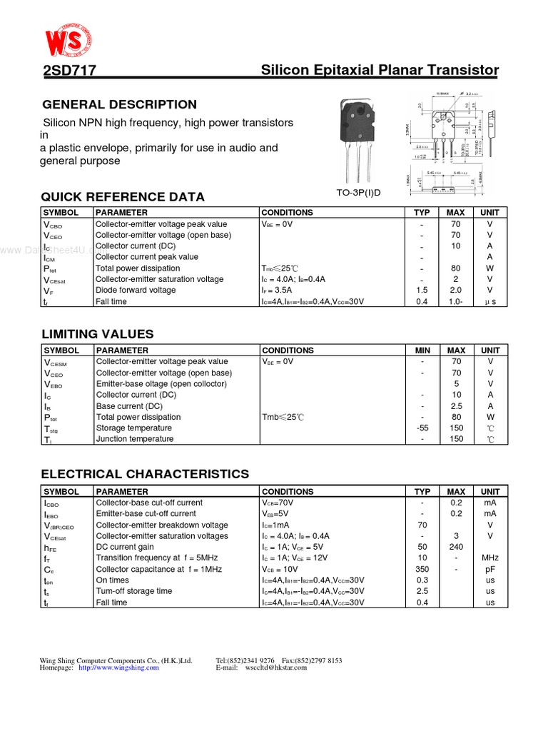 Silicon Epitaxial Planar Transistor General Description PDF