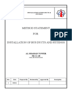 Method Statement - Bus Ducts & Fittings