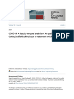 COVID-19 - A Spectio-Temporal Analysis of Air Quality Status in Coking Coalfields of India Due To Nationwide Lockdown in India