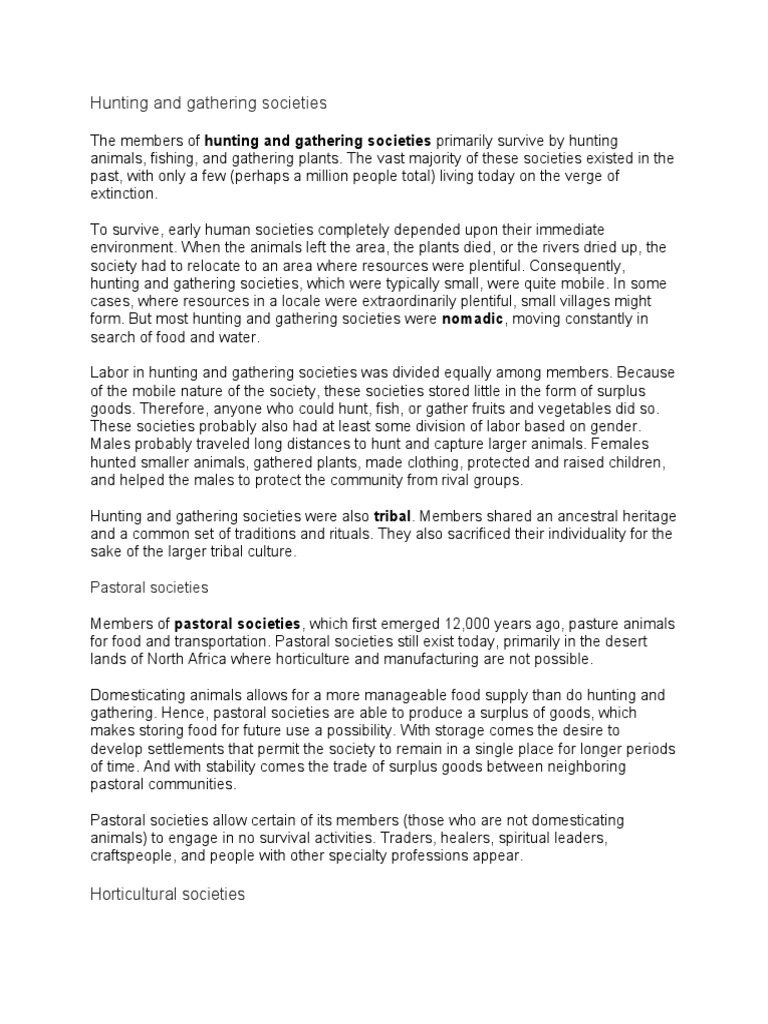 Hunting and Gathering Societies PDF Society Hunter Gatherer