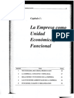 La Empresa como unidad económica y funcional: necesidades, recursos y producción