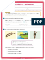 Las Palabras Monosémicas y Polisémicas: Nombre: Grado: Fecha