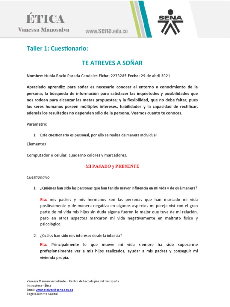 Cuestionario de Autoconocimiento Personal | PDF | Cognición | Sicología