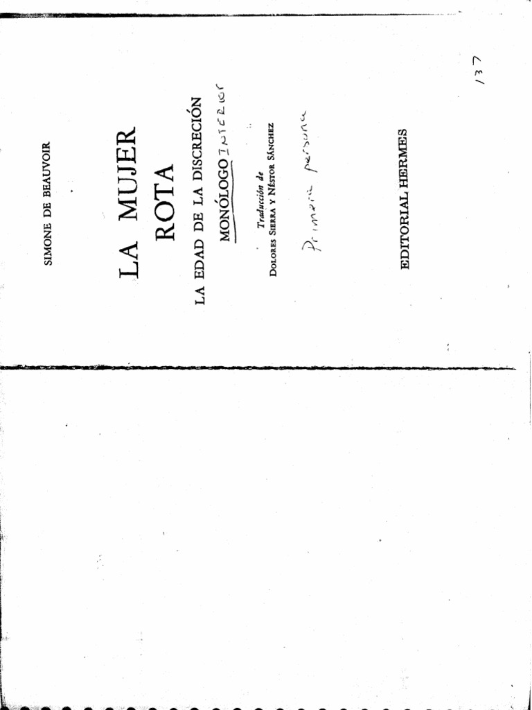 La Mujer Rota - Simone de Beauvoir | PDF