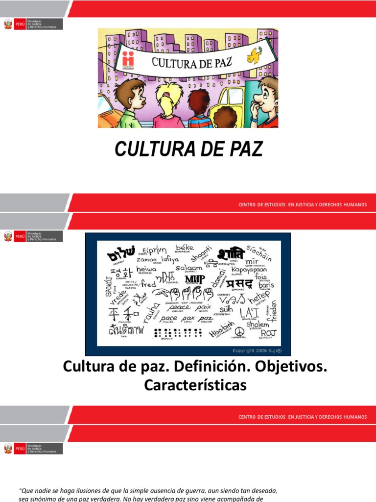 Definición y Objetivos de la Cultura de Paz | PDF | Derechos humanos ...