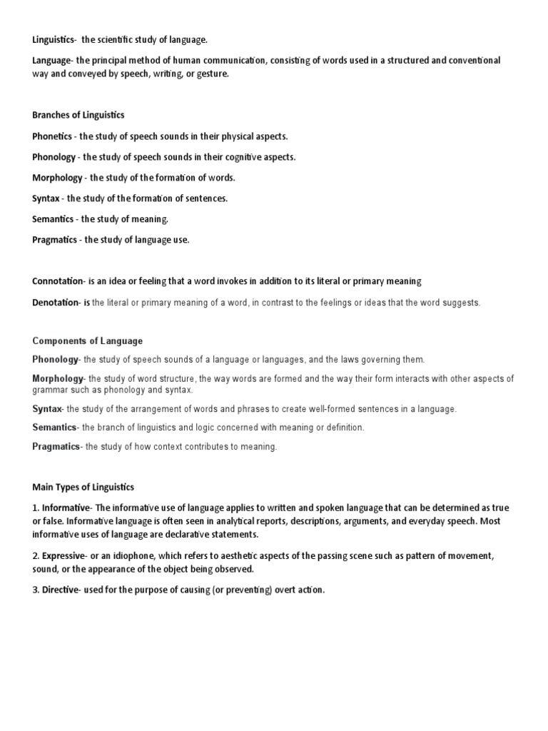 The Literal or Primary Meaning of A Word, in Contrast To The Feelings