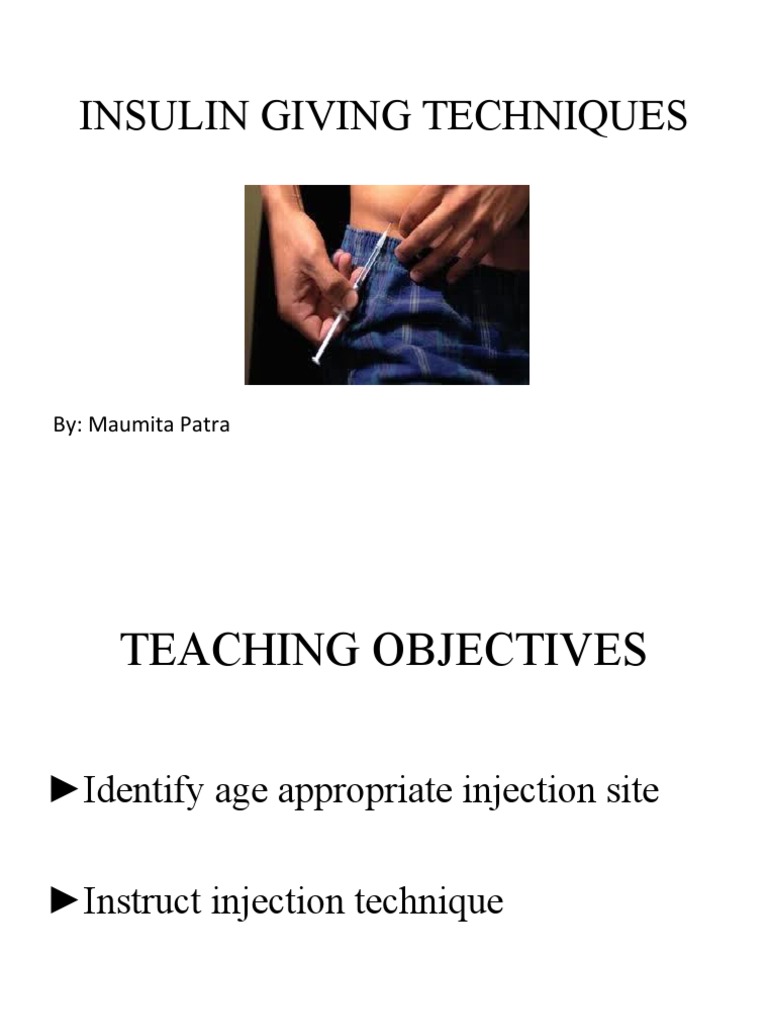 Insulin Injection Techniques Guide | PDF | Injection (Medicine) | Syringe