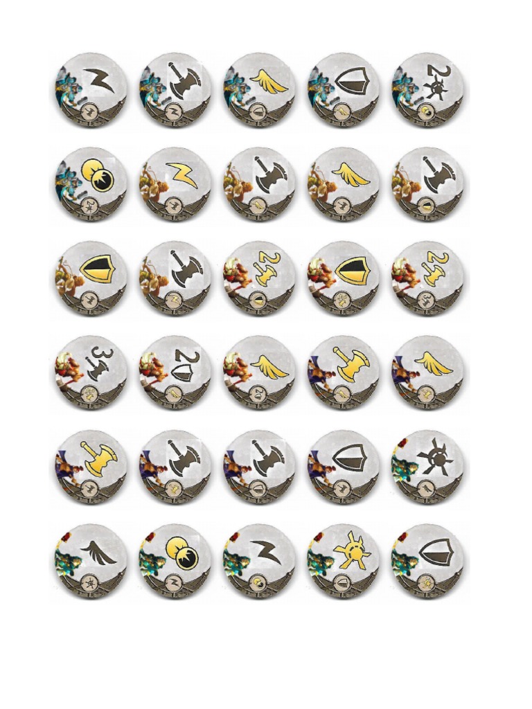 Runebound 8 Hero Combat Token Print | PDF