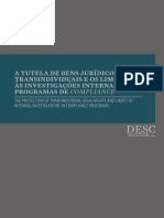 A Tutela de Bens Jurídicos Transindividuais e Os Limites Às Investigações Internas Dos Programas de Compliance - DESC FACAMP