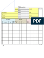 Risk Assessment Form: RA Leader: Approved by Reference Number