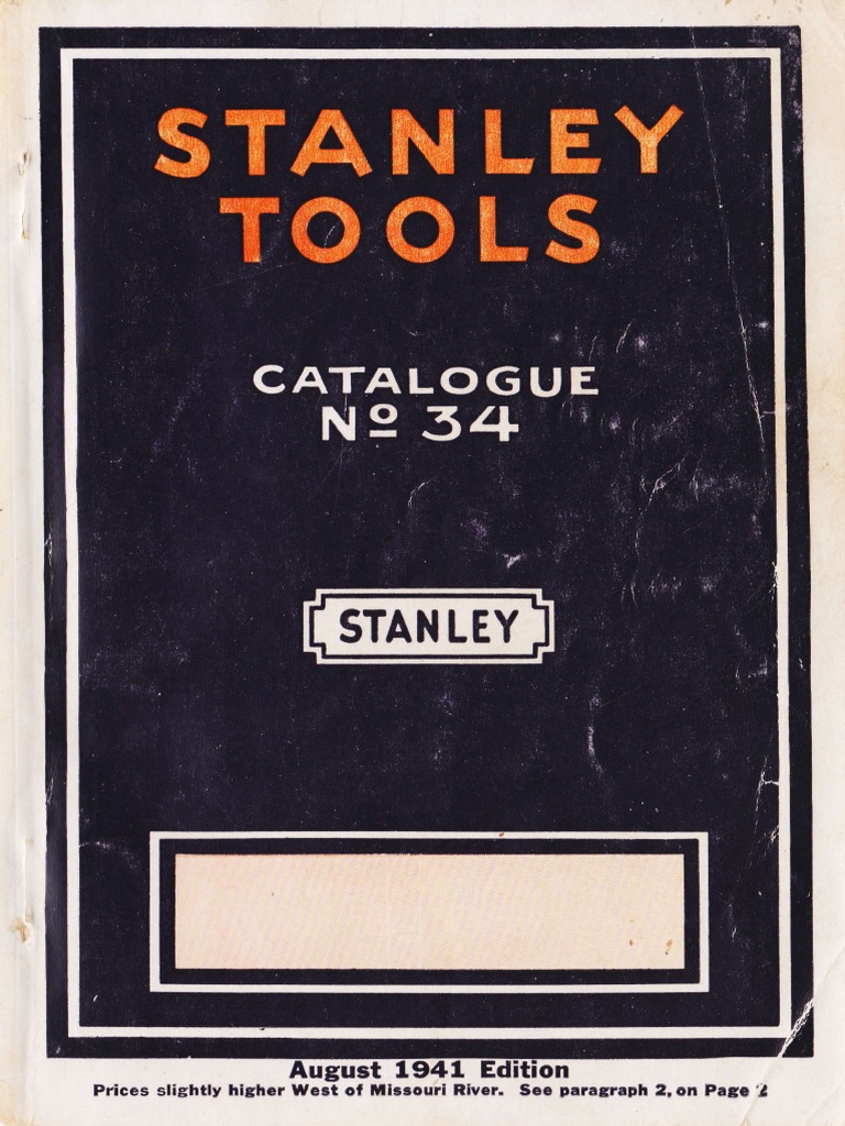Stanley Tools Catalog (1941) (34th Edition) PDF Building Materials Crafts